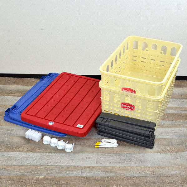 2段バスケット 幅45×奥行58×高さ72cm キャスター付き 収納バスケット