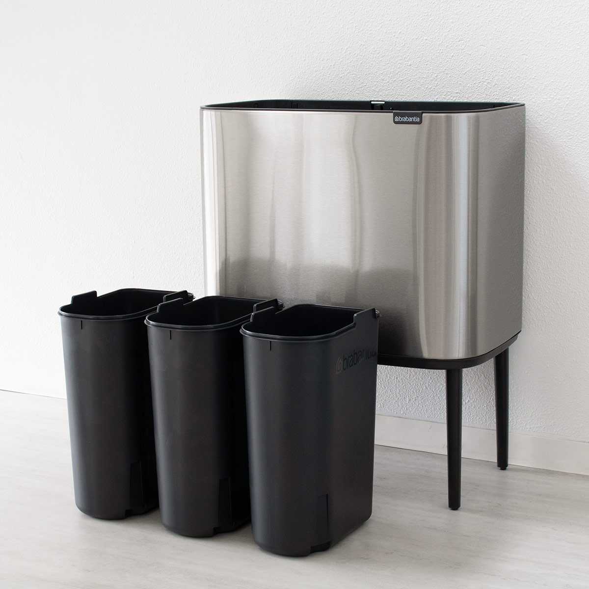 brabantia ゴミ箱 3×11L Boタッチビン FFPマット