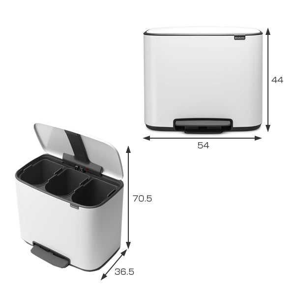 brabantia ゴミ箱 Boペダルビン 3×11L