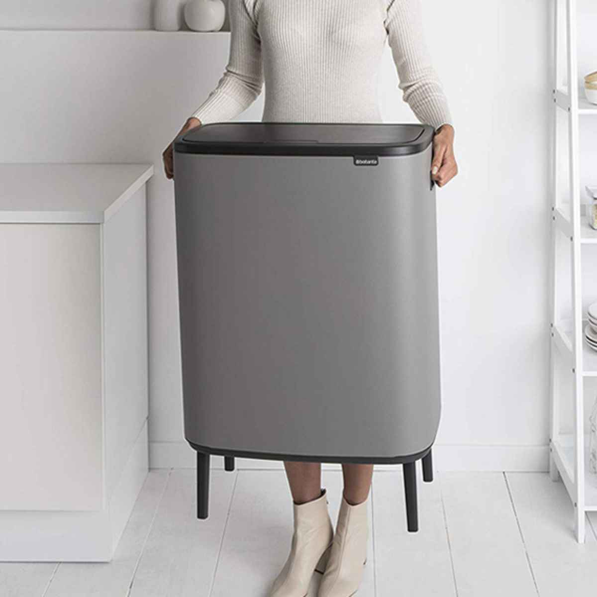 brabantia ブラバンシア ゴミ箱 BO タッチビン HI 60L ミネラルコンクリートグレー ふた付き