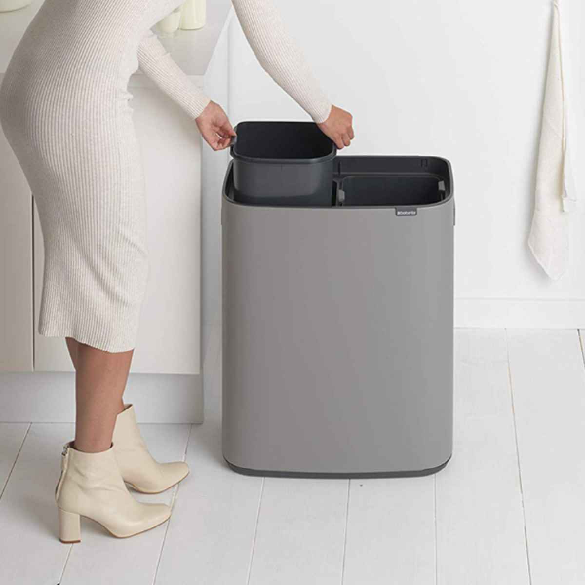 brabantia ブラバンシア ゴミ箱 BO タッチビン 2X30L ふた付き ミネラルコンクリートグレー