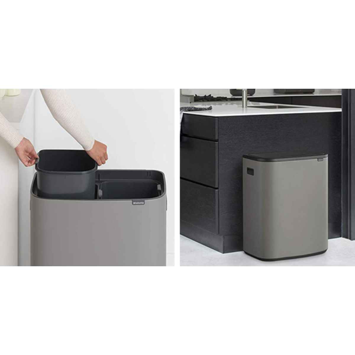 brabantia ブラバンシア ゴミ箱 BO タッチビン 2X30L ふた付き ミネラルコンクリートグレー