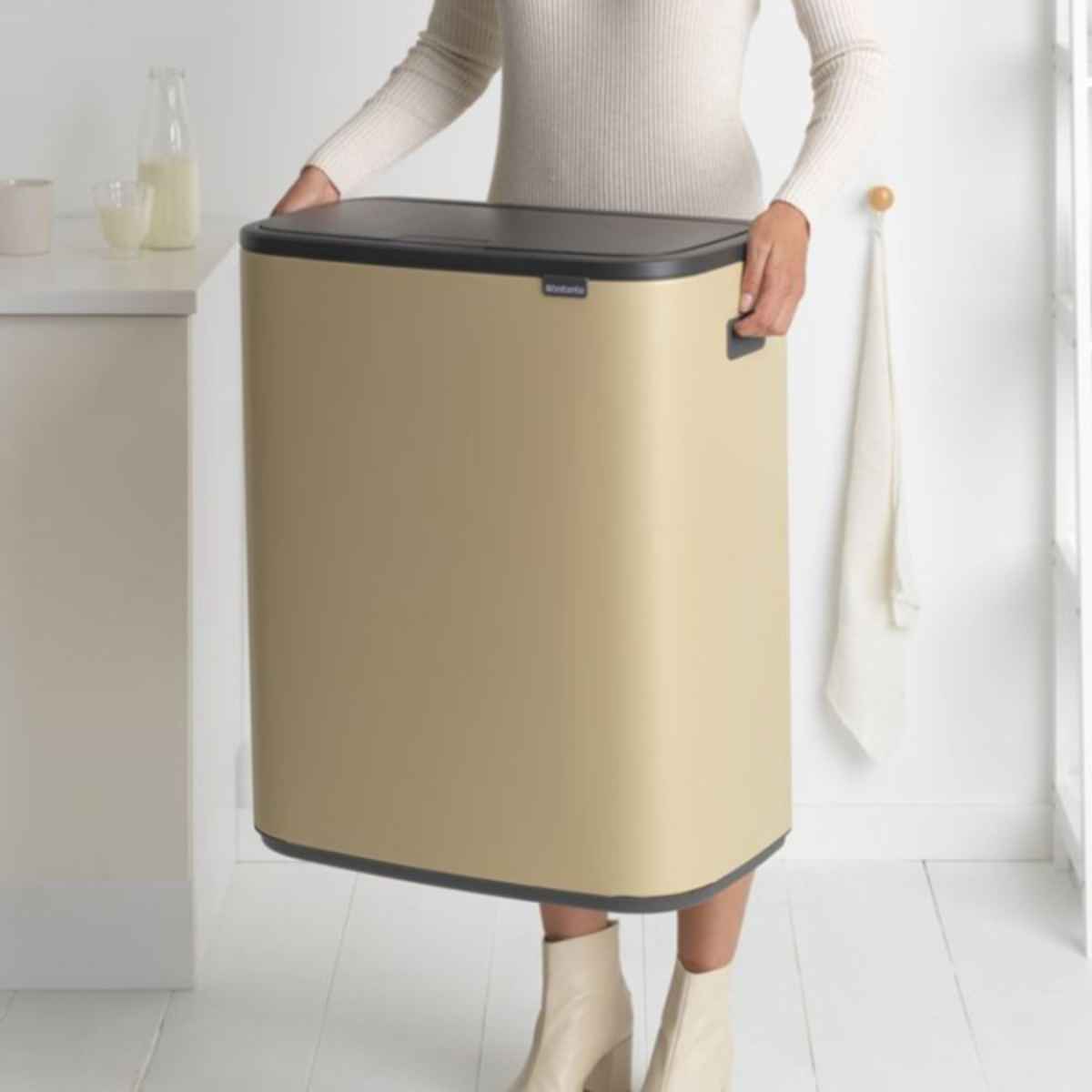brabantia ブラバンシア ゴミ箱 BO タッチビン 60L ふた付き ミネラルコンクリートグレー