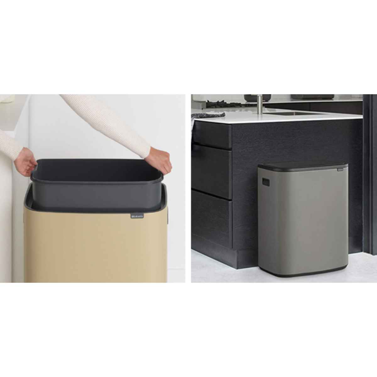 brabantia ブラバンシア ゴミ箱 BO タッチビン 60L ふた付き ミネラルコンクリートグレー