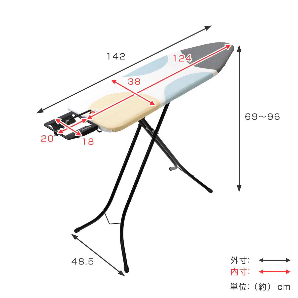 brabantia アイロン台 コンパクト スプリングバブル