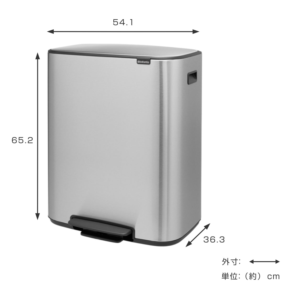 brabantia ゴミ箱 2X30L Bo Pedal Bin ステンレス グレー