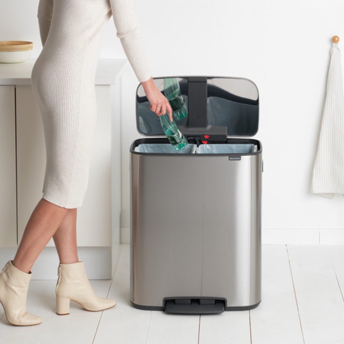 brabantia ゴミ箱 2X30L Bo Pedal Bin ステンレス グレー