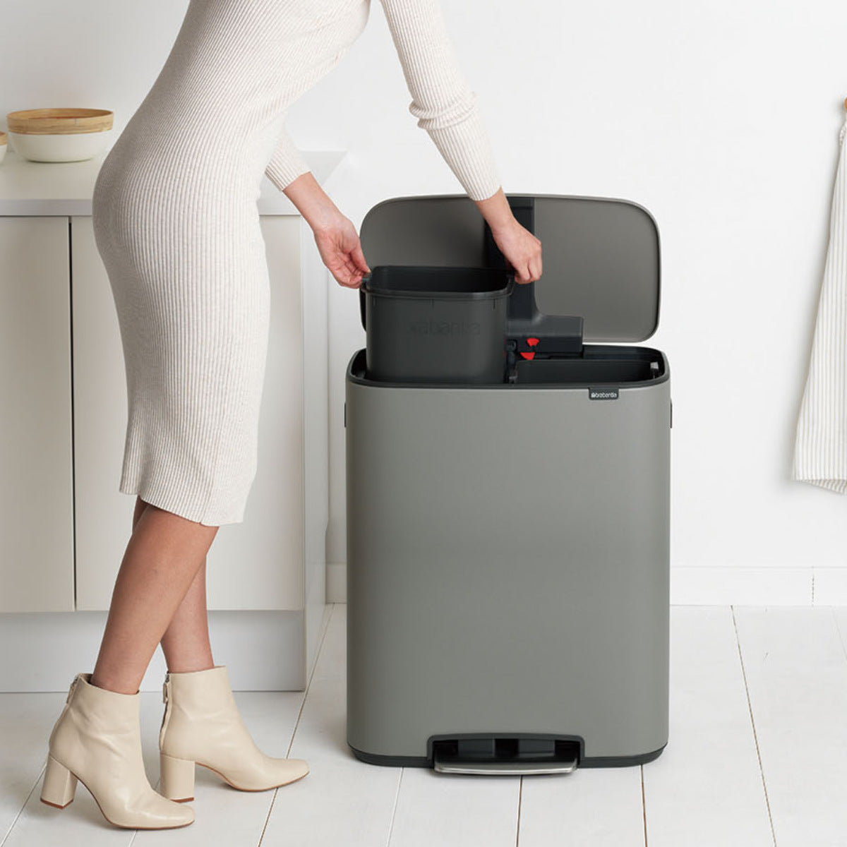 brabantia ゴミ箱 2X30L Bo Pedal Bin ステンレス グレー