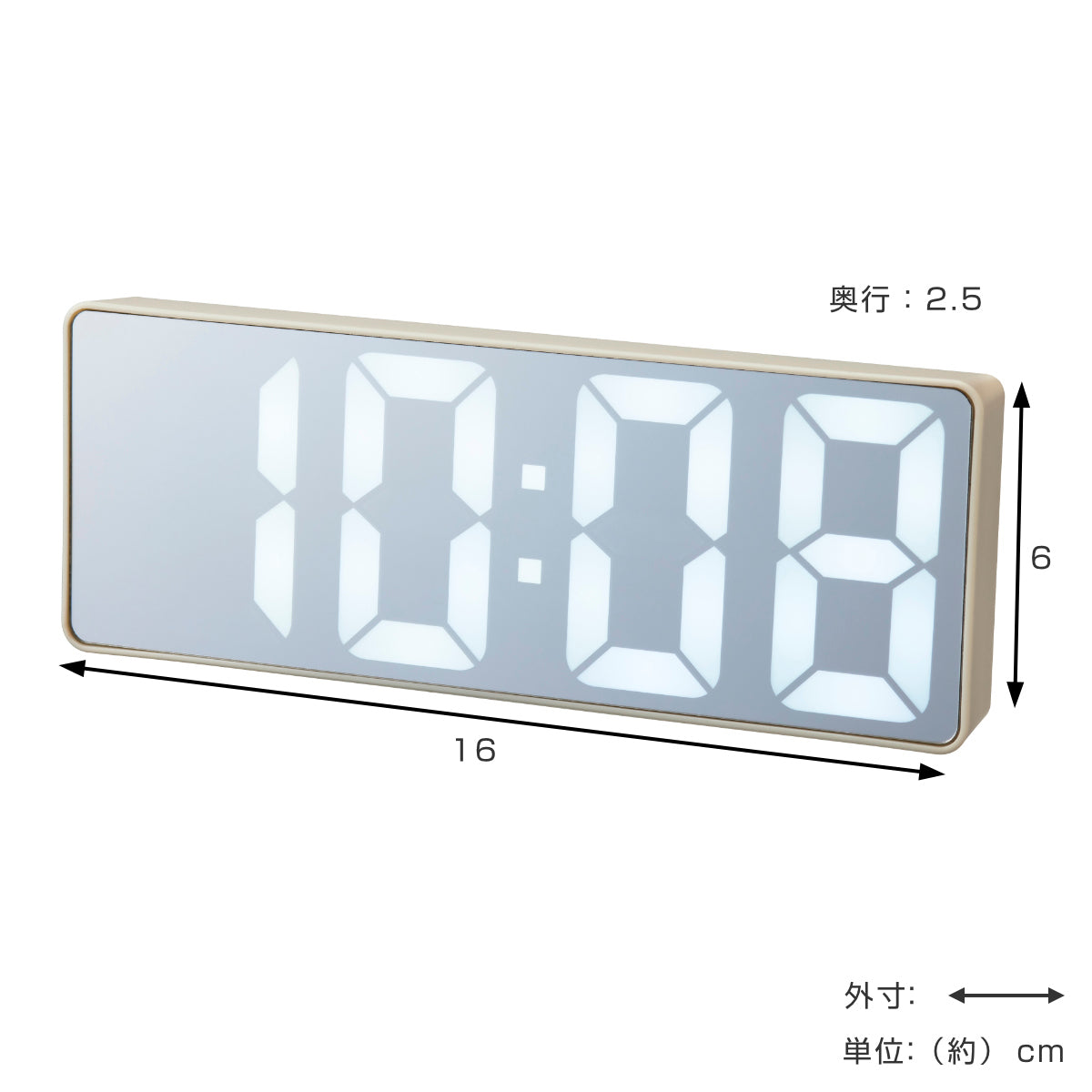 BRUNO LEDミラークロック デジタル時計 アラーム 温度