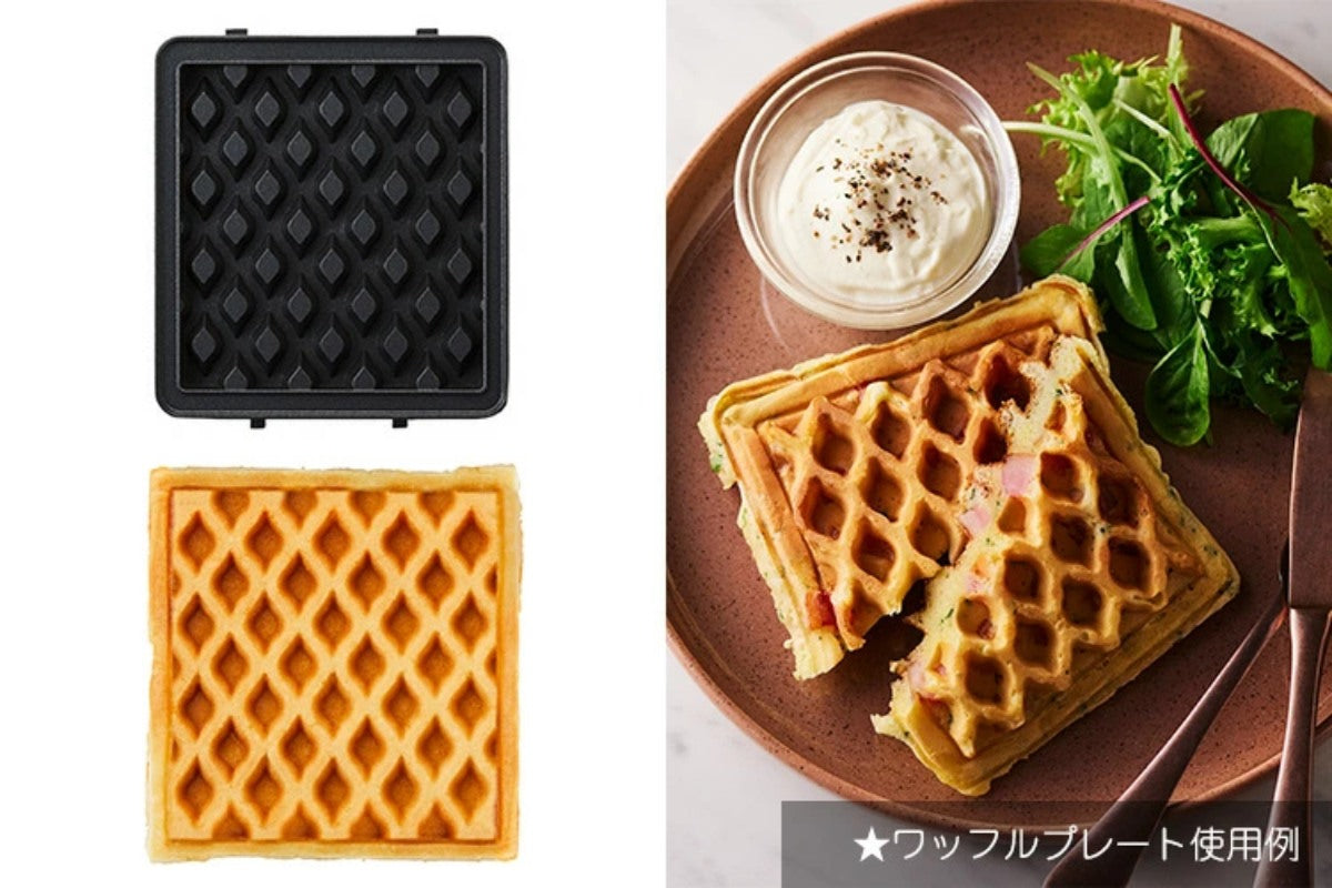 BRUNO グリルサンドメーカー シングル用プレート ワッフルプレート ミニケーキプレート