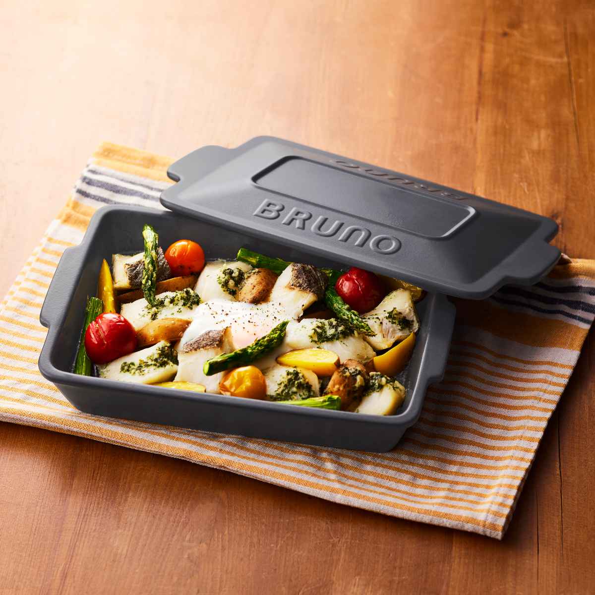 BRUNO セラミックグリルパン オーブン対応 電子レンジ対応 耐熱皿