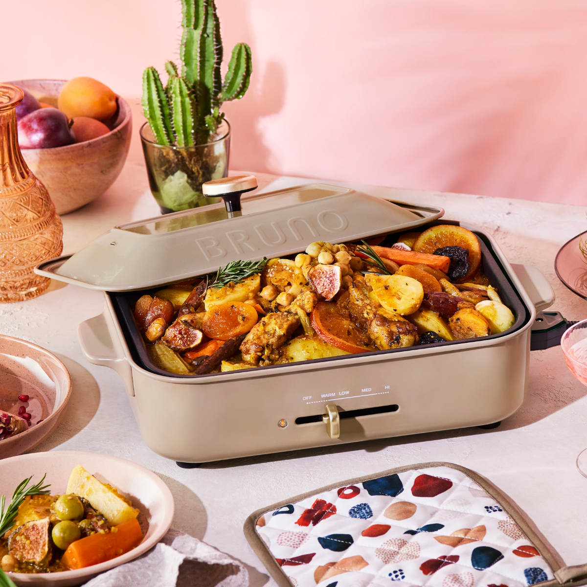 BRUNO コンパクトホットプレート 限定カラー たこ焼きプレート付き 蓋付き
