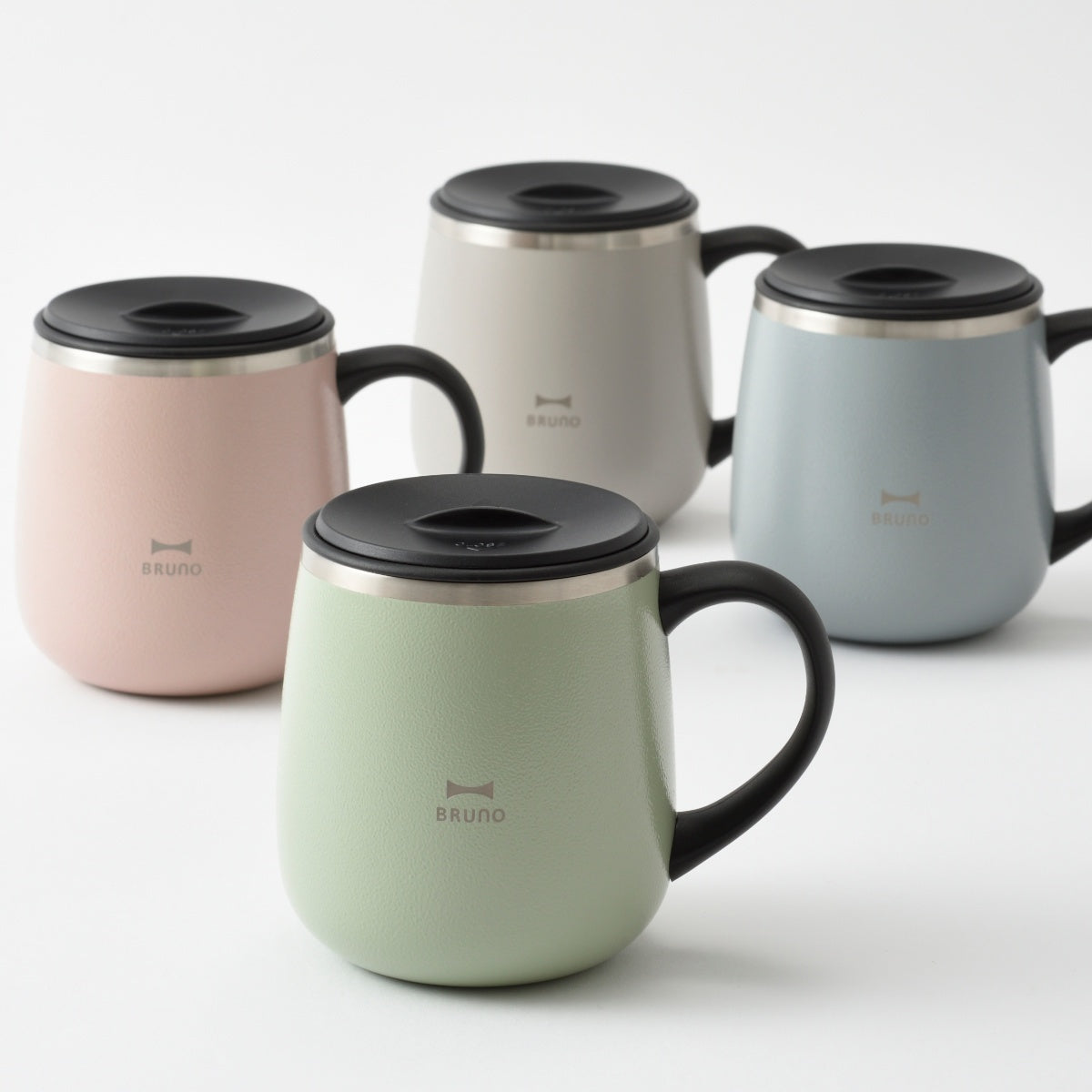 BRUNO マグカップ 320ml 蓋つきステンレスマグ short