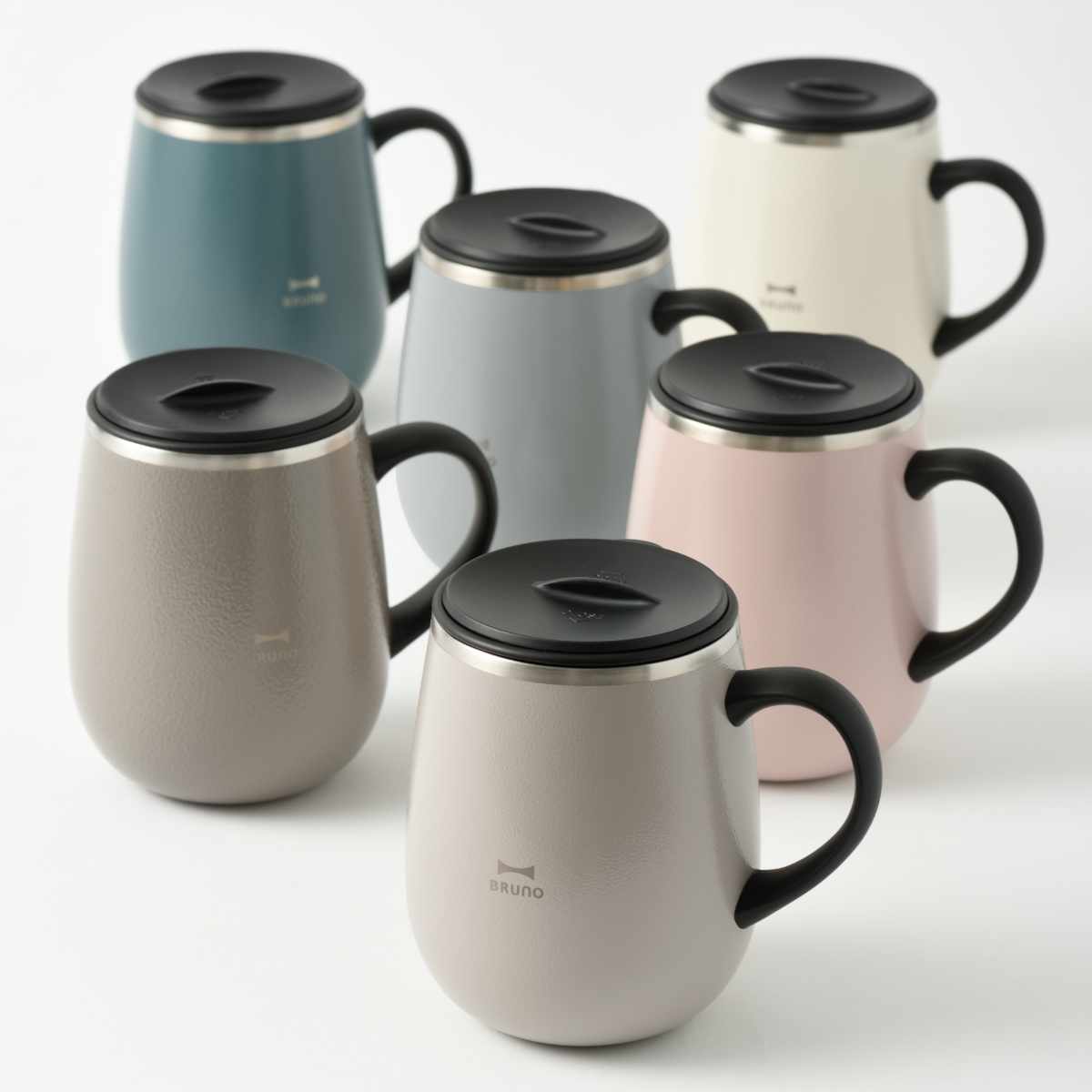 BRUNO マグカップ 460ml 蓋つきステンレスマグ tall