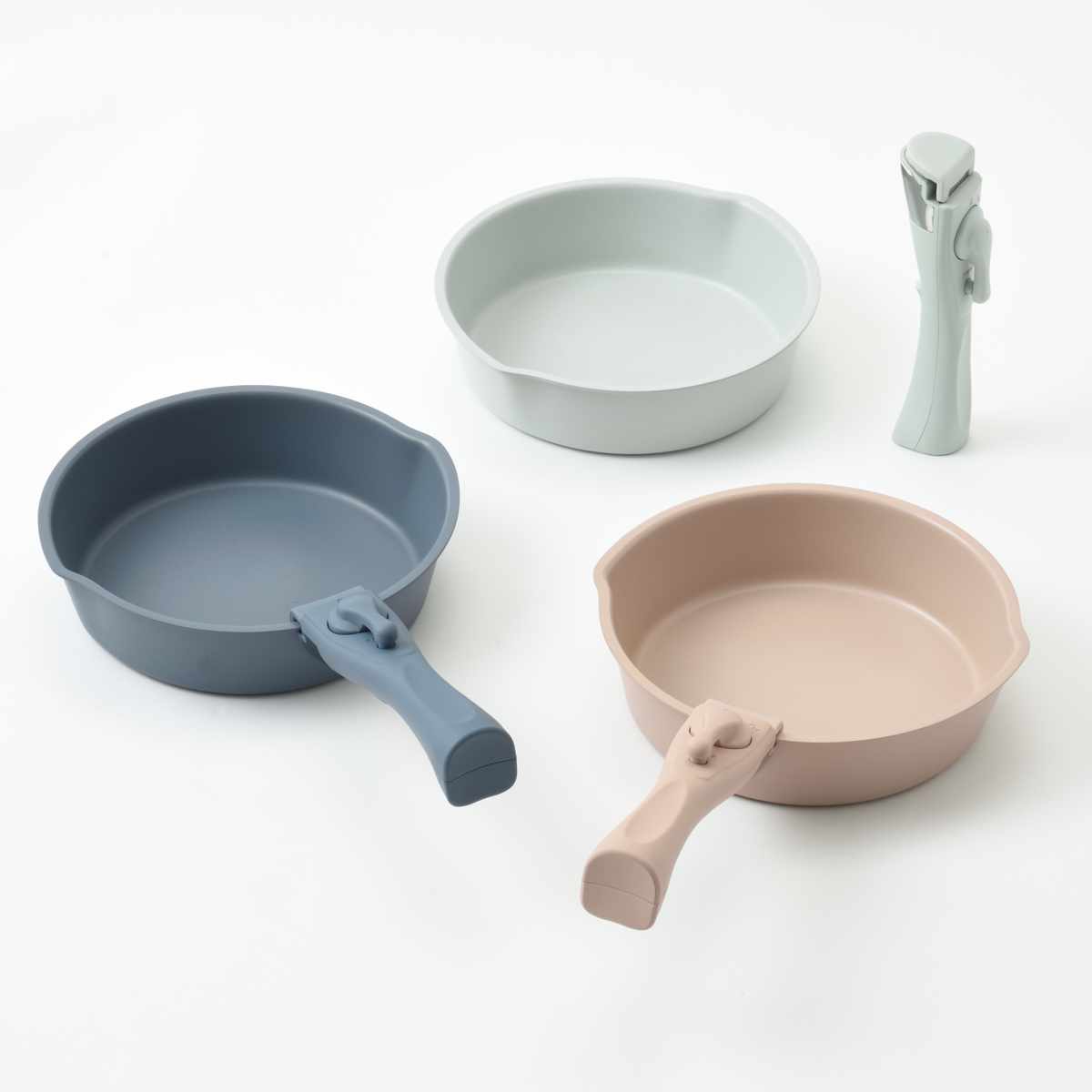 BRUNO フライパン 2点セット 20cm IH対応 着脱ハンドル式 取っ手付き セラミックコート