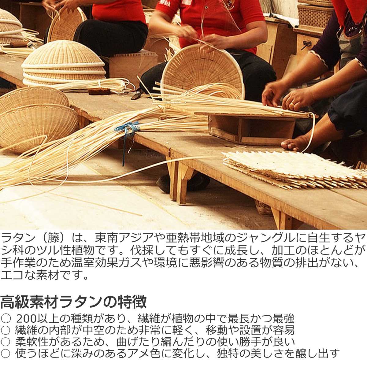 2人掛けソファ ラタン 座面高40cm クッション付 Breeze