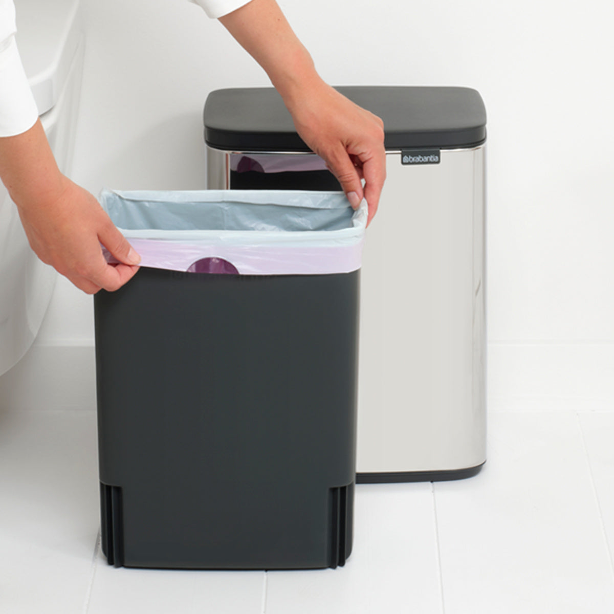 brabantia ゴミ箱 12L オープン式 Bo Waste Bin ブリリアントスチール