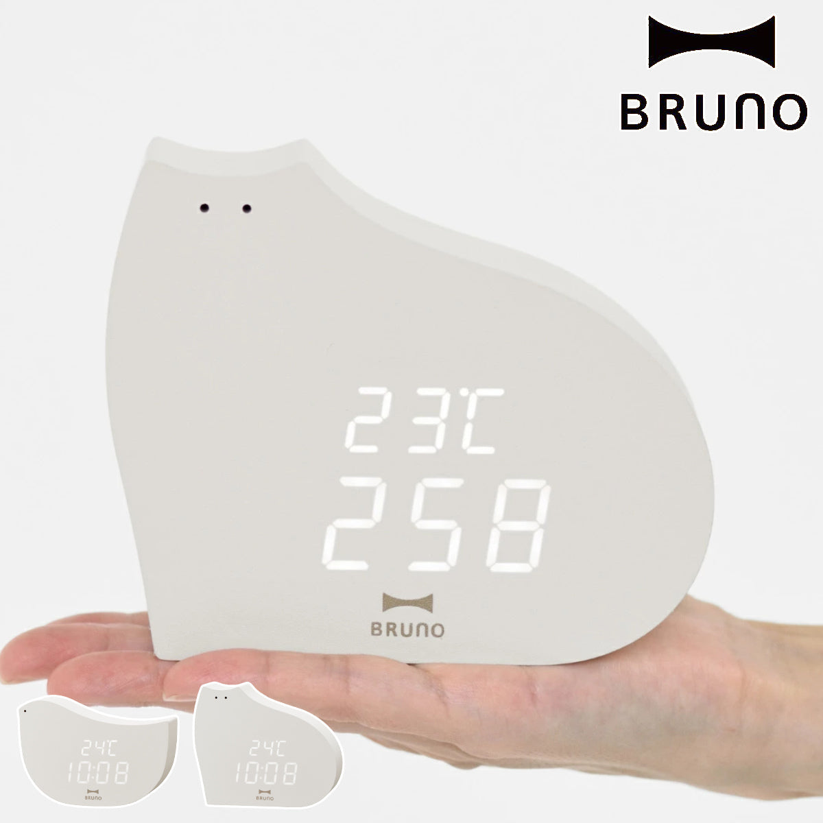 BRUNO 置き時計 モチーフクロック 温度計付き