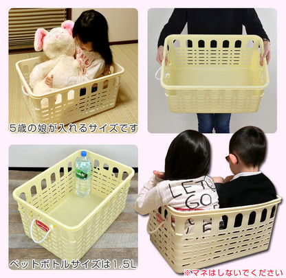2段バスケット 幅45×奥行58×高さ72cm キャスター付き 収納バスケット