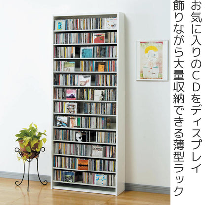 CDラック 幅80cm 12段 大量収納ストッカー