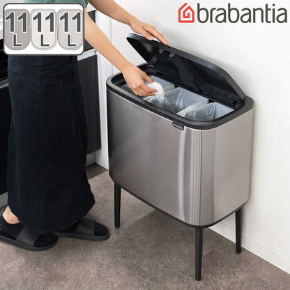 brabantia ゴミ箱 3×11L Boタッチビン FFPマット