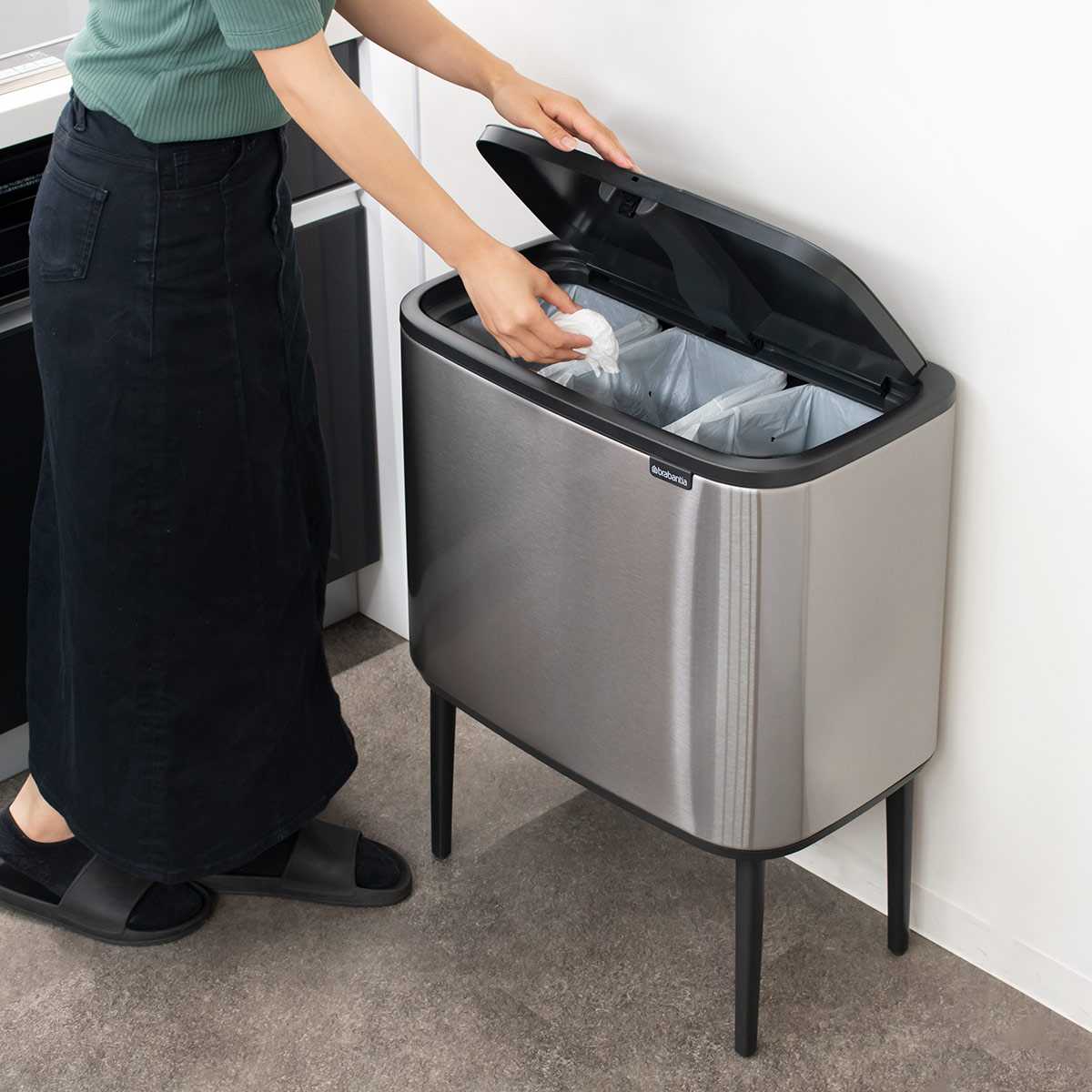 brabantia ゴミ箱 3×11L Boタッチビン FFPマット