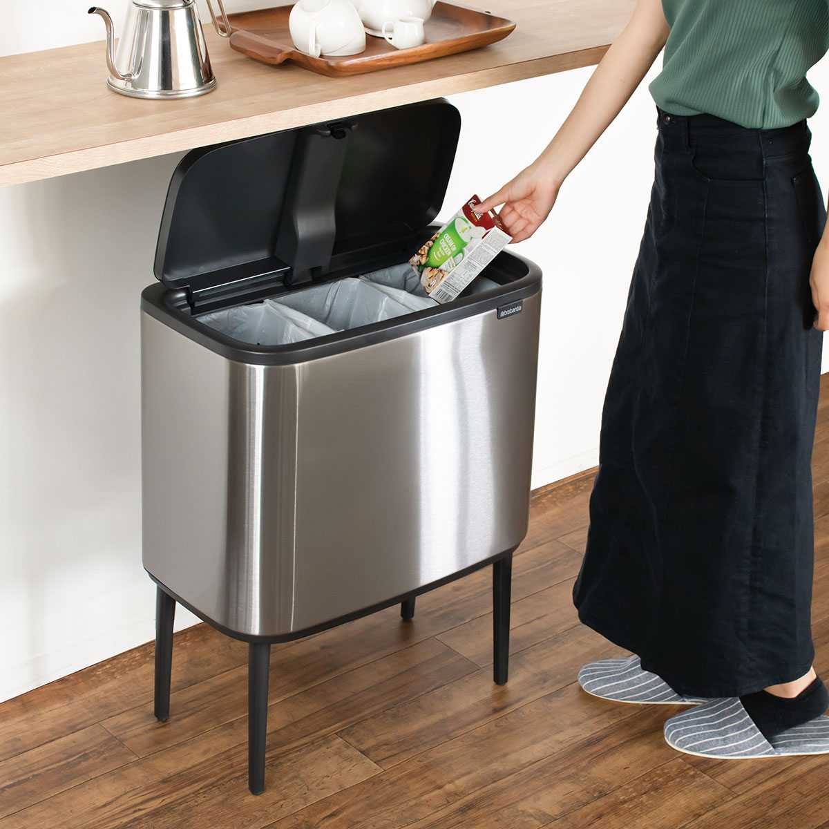 brabantia ゴミ箱 3×11L Boタッチビン FFPマット