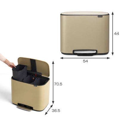 brabantia ゴミ箱 Boペダルビン Luxury Collection 3×11L ダストボックス ブラバンシア