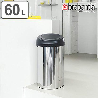 brabantia ゴミ箱 タッチビン 60L ブリリアントスチール ブラック ブラバンシア