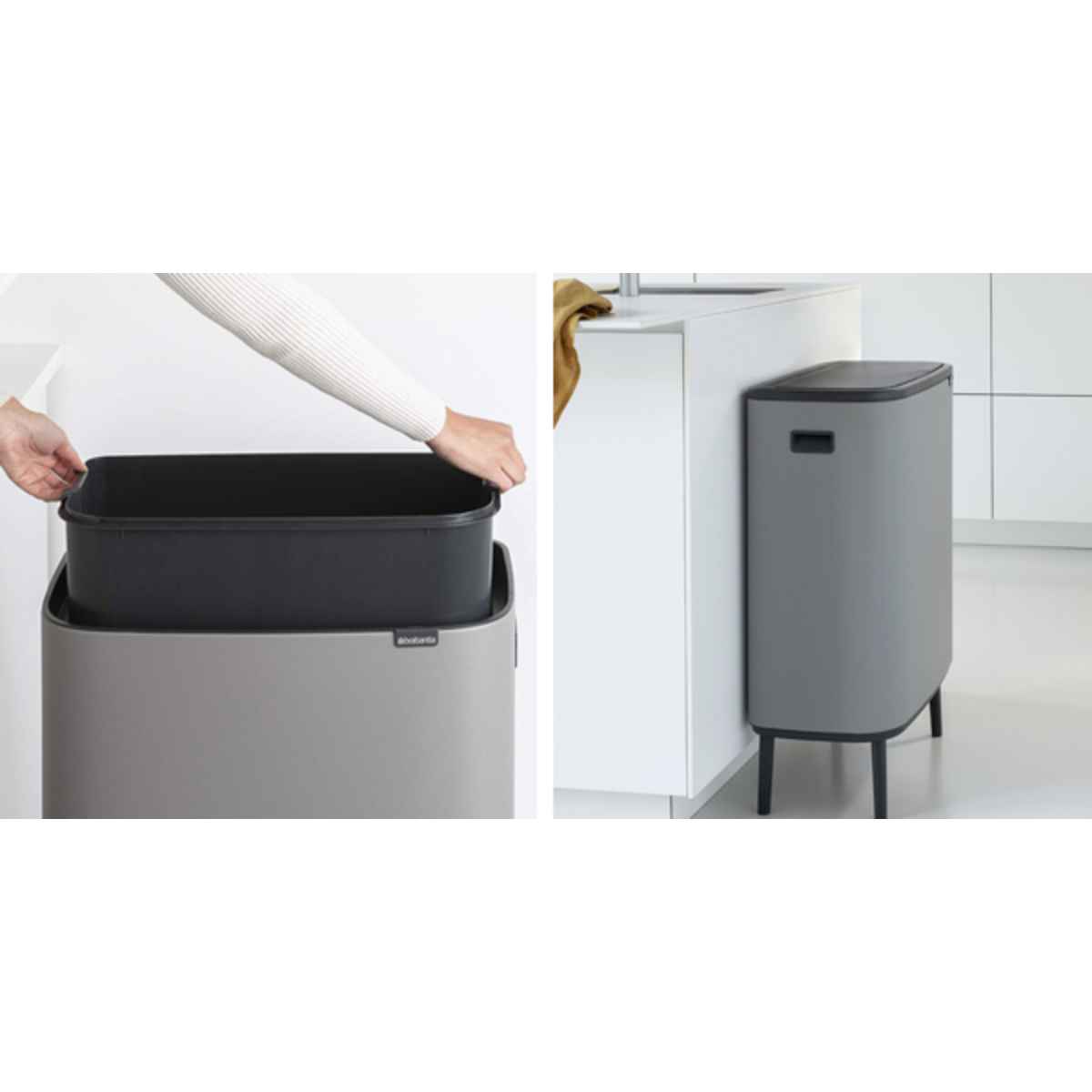 brabantia ブラバンシア ゴミ箱 BO タッチビン HI 60L ミネラルコンクリートグレー ふた付き