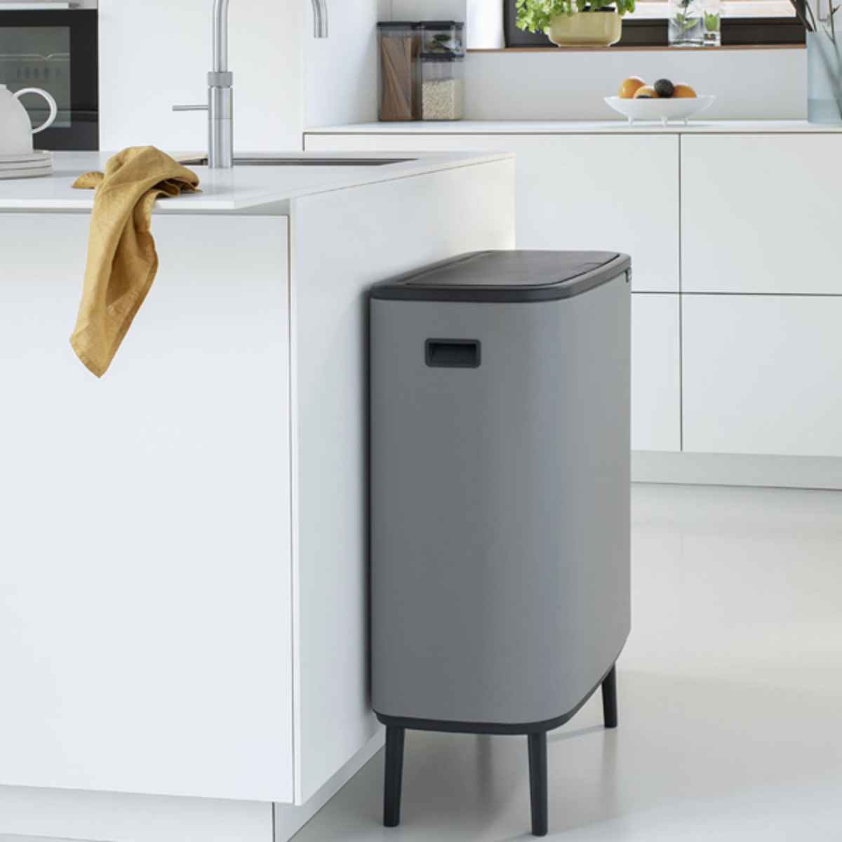 brabantia ブラバンシア ゴミ箱 BO タッチビン HI 60L ミネラルコンクリートグレー ふた付き