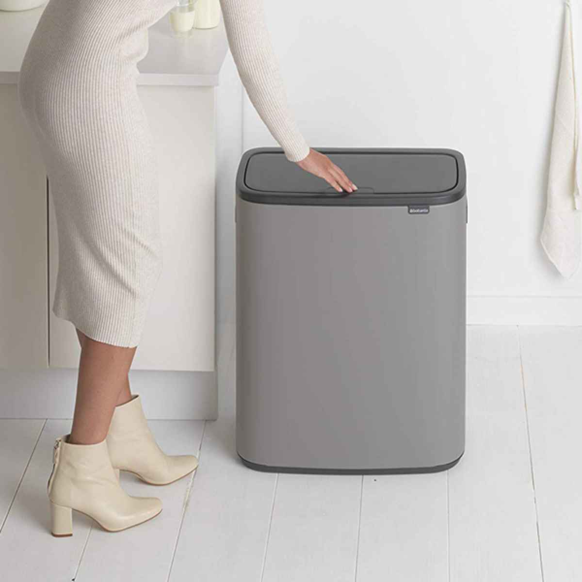 brabantia ブラバンシア ゴミ箱 BO タッチビン 2X30L ふた付き ミネラルコンクリートグレー