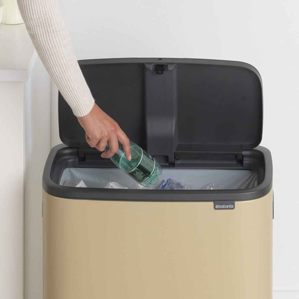 brabantia ブラバンシア ゴミ箱 BO タッチビン 60L ふた付き ミネラルコンクリートグレー