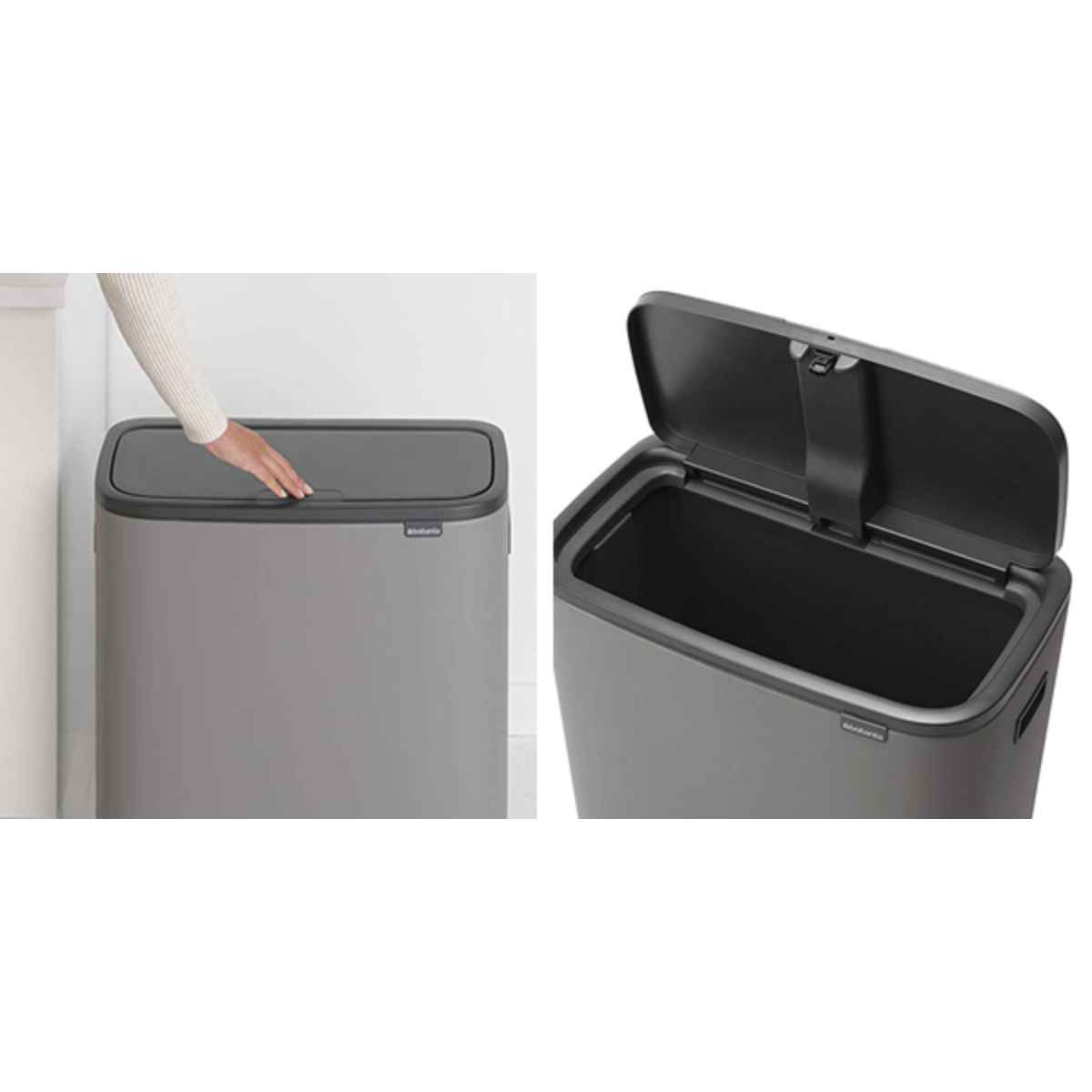 brabantia ブラバンシア ゴミ箱 BO タッチビン 60L ふた付き ミネラルコンクリートグレー