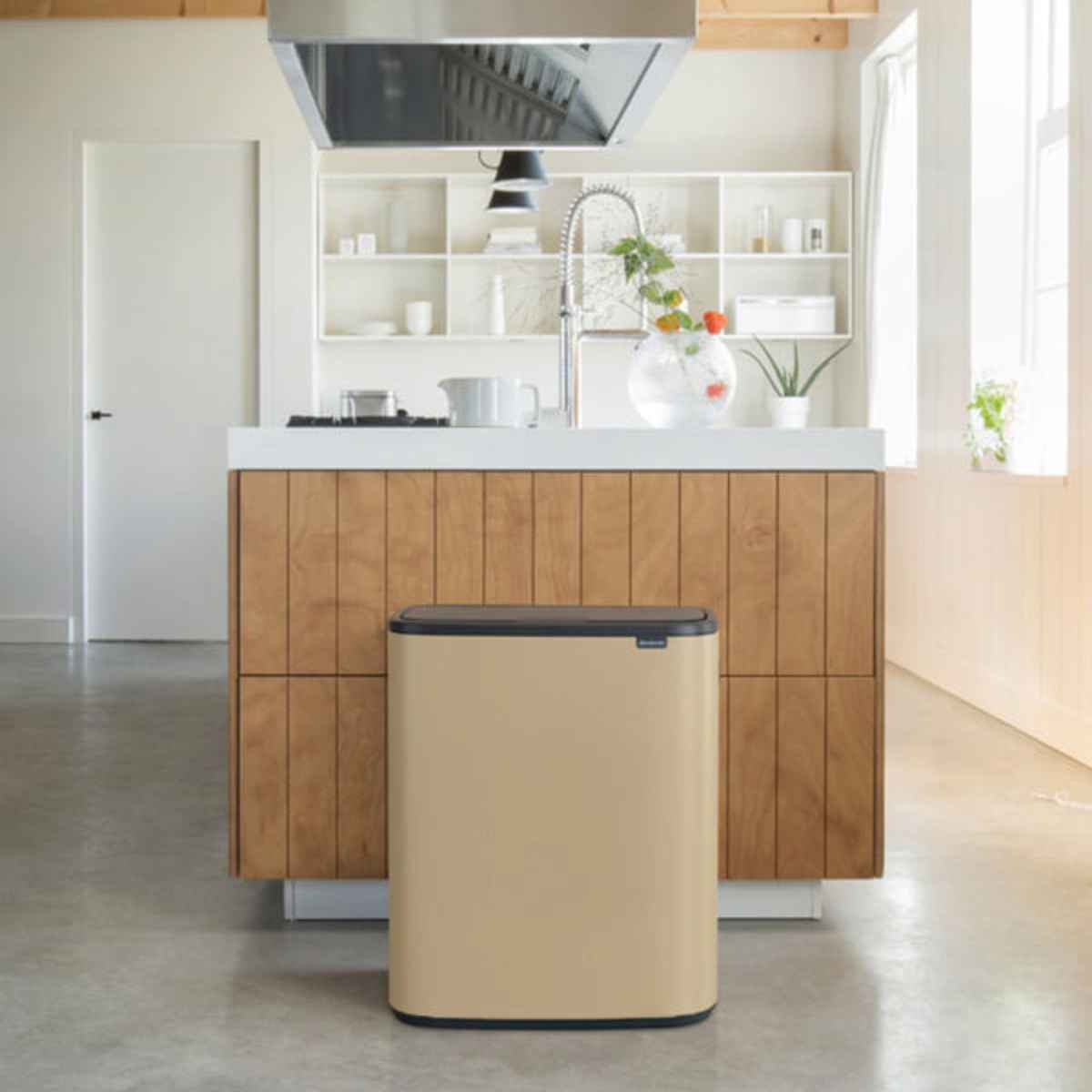 brabantia ブラバンシア ゴミ箱 BO タッチビン 60L ふた付き ミネラルコンクリートグレー