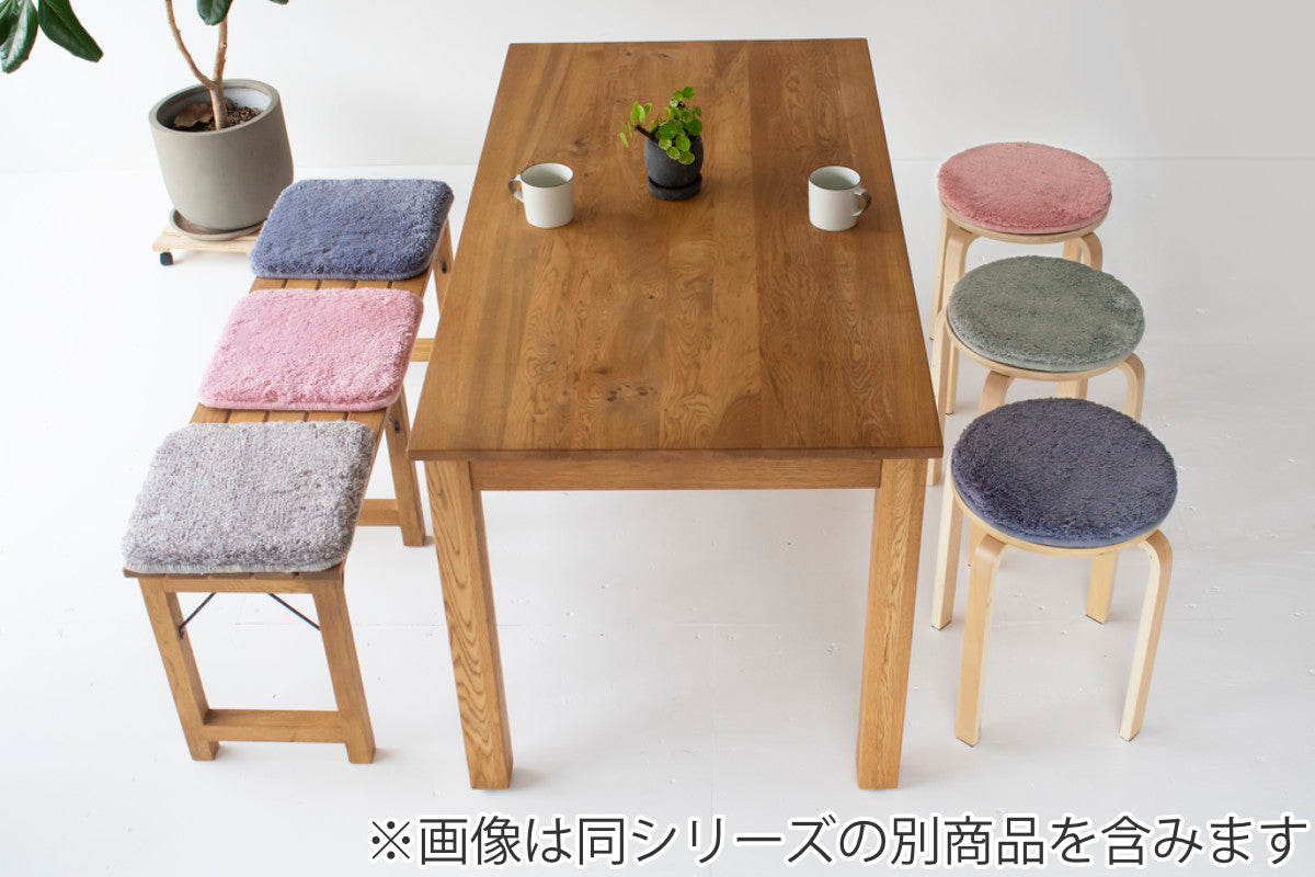 &NE チェアパッド 低反発シャギーチェアパッド Pale 丸