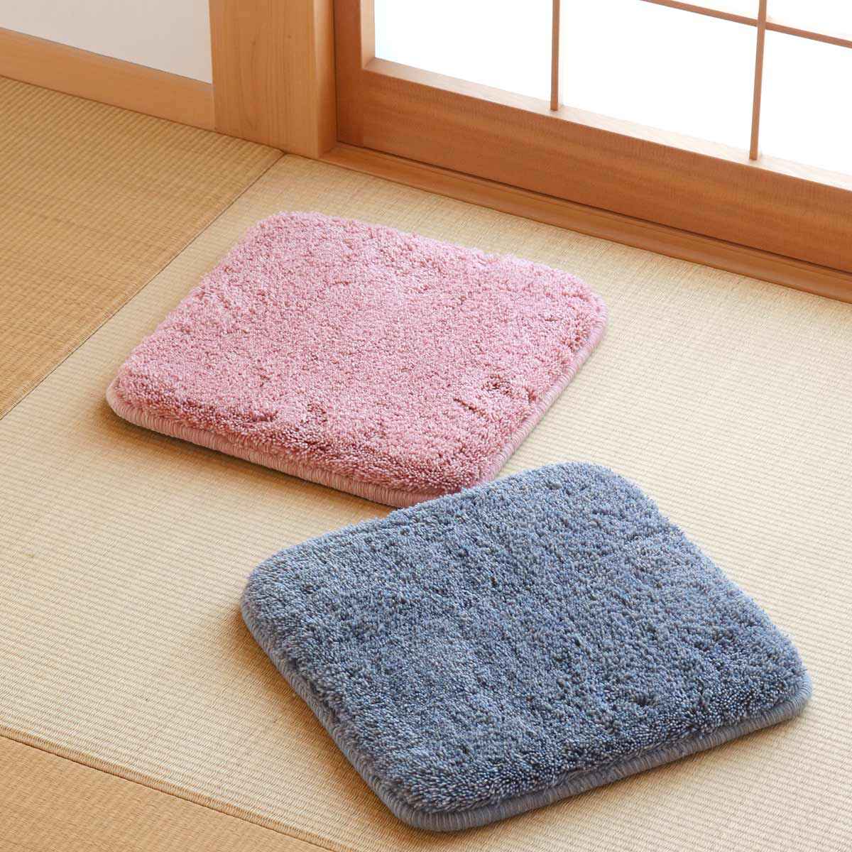 &NE チェアパッド 低反発シャギーチェアパッド Pale 四角