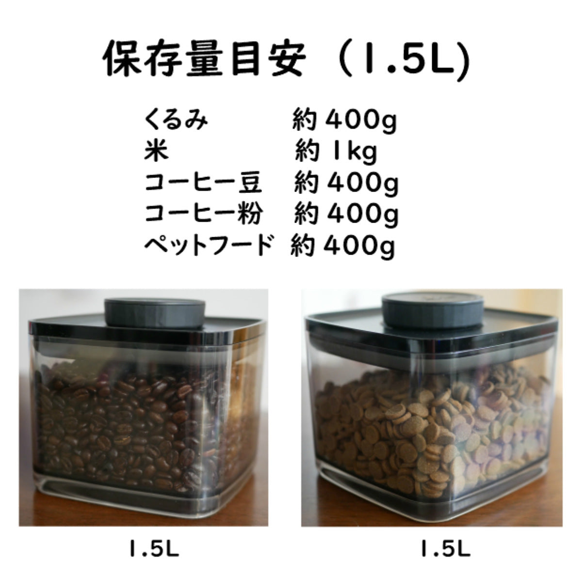 ANKOMN 保存容器 1.5L 真空保存容器 ターンシール グレー UVカット
