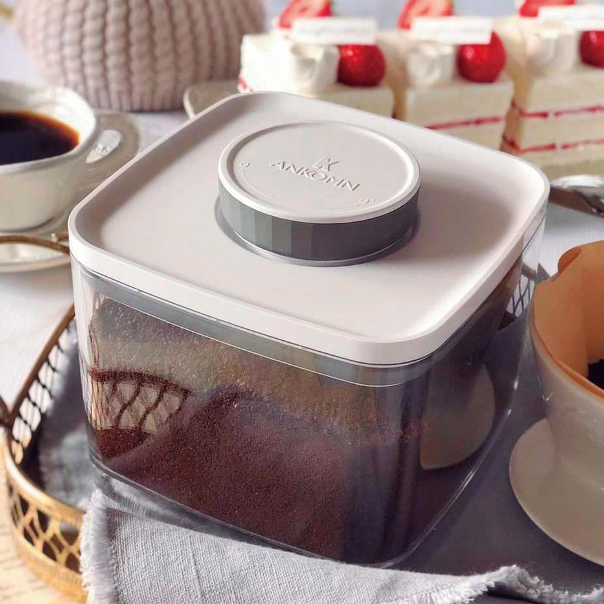 ANKOMN 保存容器 1.5L 密閉保存容器 エバーロック グレー UVカット