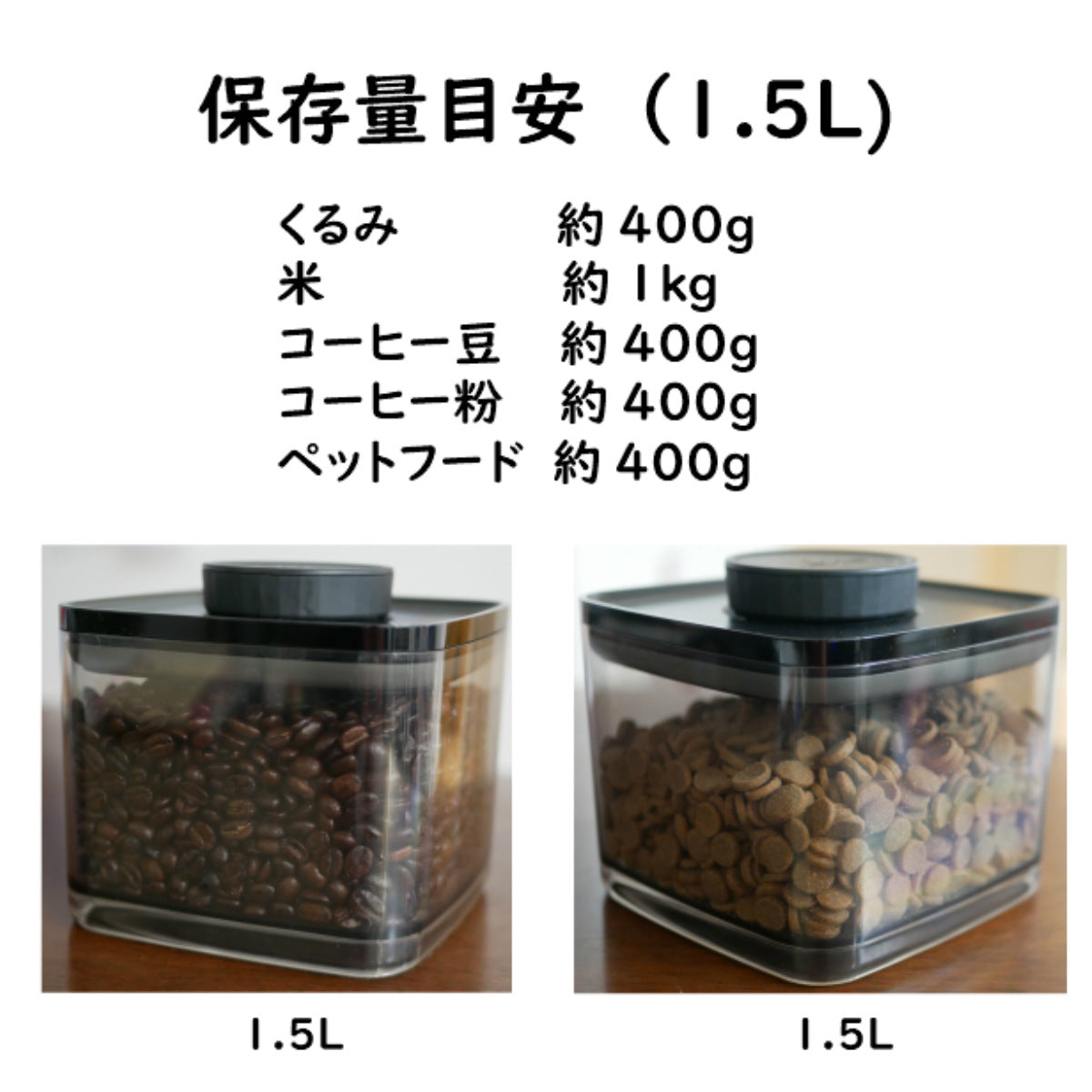 ANKOMN 保存容器 1.5L 密閉保存容器 エバーロック グレー UVカット