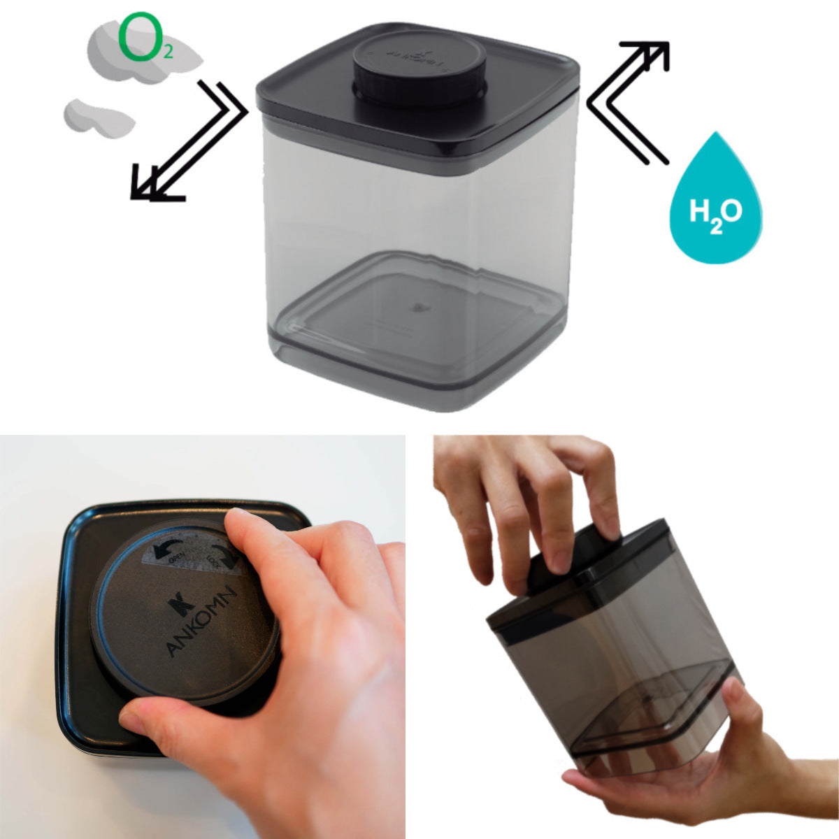 ANKOMN 保存容器 600ml 密閉保存容器 エバーロック グレー UVカット