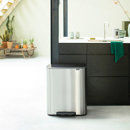 brabantia ゴミ箱 2X30L Bo Pedal Bin ステンレス グレー