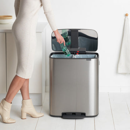 brabantia ゴミ箱 2X30L Bo Pedal Bin ステンレス グレー