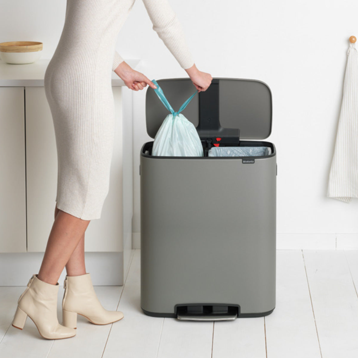 brabantia ゴミ箱 2X30L Bo Pedal Bin ステンレス グレー