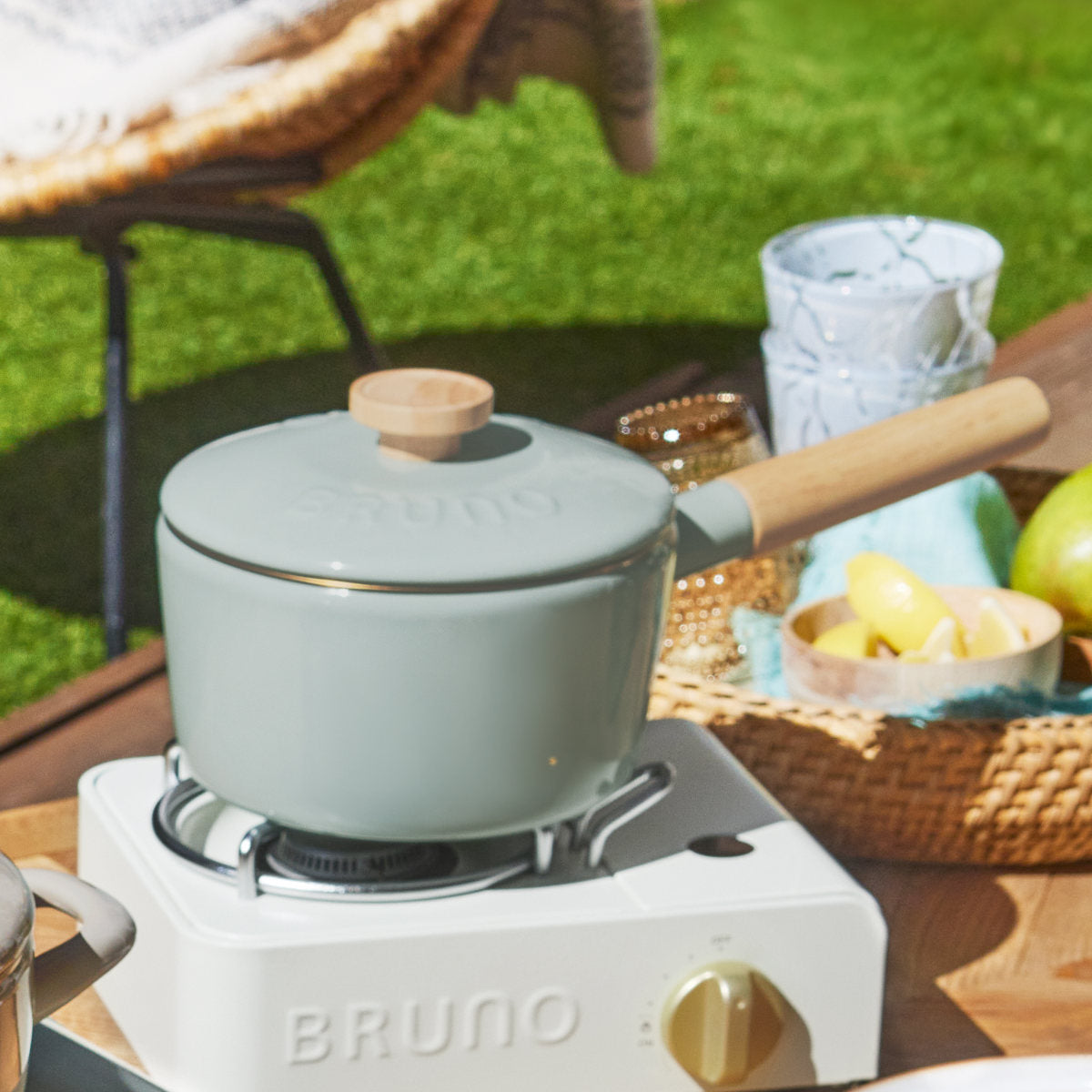 BRUNO ホーロー片手鍋 16cm IH対応 富士ホーロー