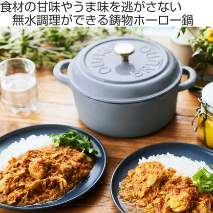 BRUNO 鋳物ホーローポット 2.9L IH対応 オーブン対応 ミトン付き 琺瑯鍋