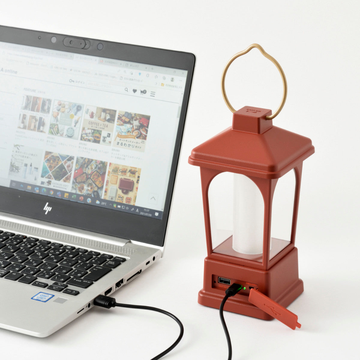 BRUNO マルチLEDランタン 高さ20cm 2WAY USB充電 電池式 モバイルバッテリー 防災