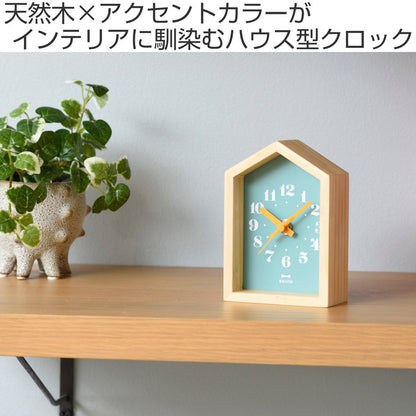 BRUNO 置き時計 ミニウッドハウスクロック 連続秒針