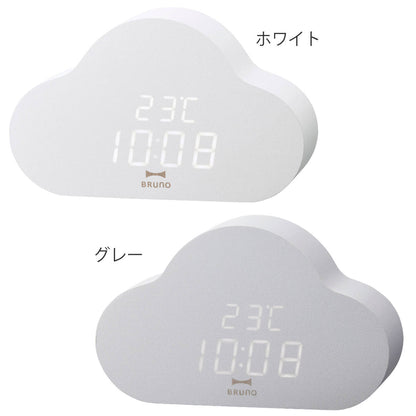 BRUNO デジタル時計 クラウドクロック 2WAY USB給電 電池 アラーム