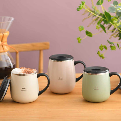 BRUNO マグカップ 320ml 蓋つきステンレスマグ short